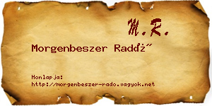 Morgenbeszer Radó névjegykártya